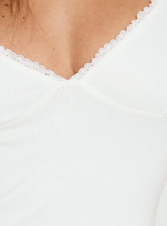 Elliena Pointelle Mini Dress White