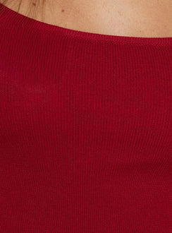 Barbarina Knit Racer Tank Top Red