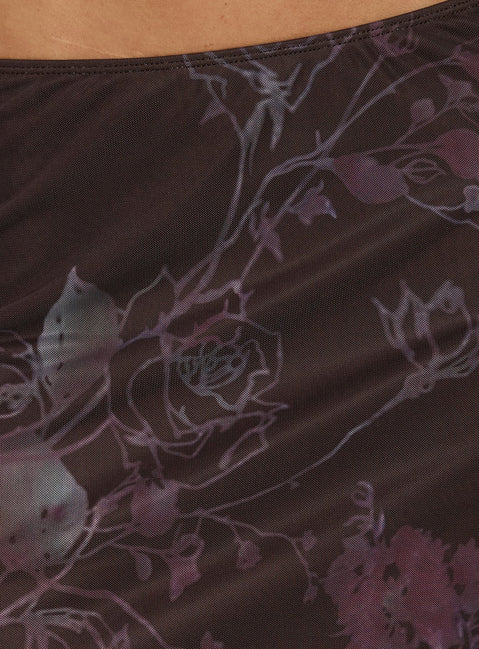 Laena Midi Skirt Purple Floral