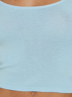 Barbarina Knit Racer Tank Top Blue