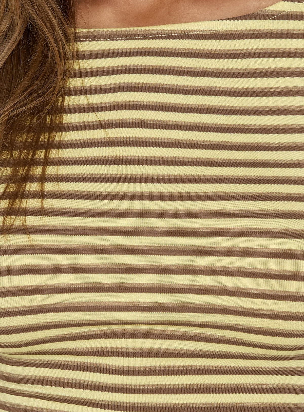 Mirenza Low Back Sleeveless Top Yellow Stripe