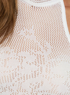 Velani Crochet Halter Neck Top White