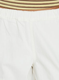 Scarletta Ultra Wide Tie Waist Cargo Pants White