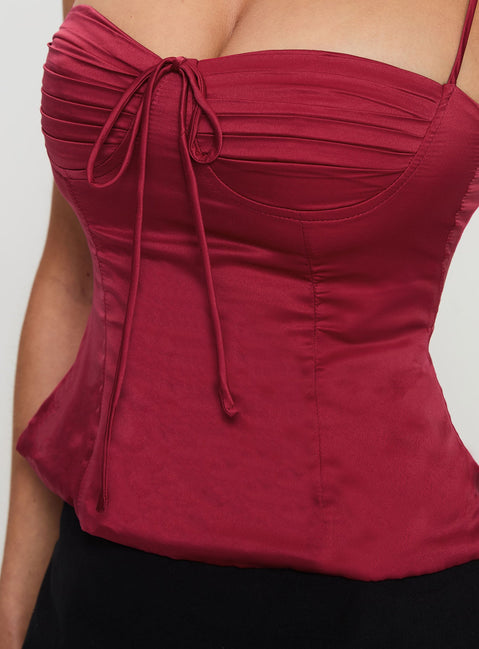 Hildy Tie Back Top Red