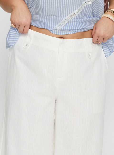 Pedra Wide Leg Pant White Curve