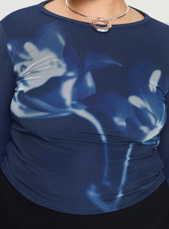 Raldor Long Sleeve Top Navy Curve