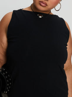 Lose Your Number High Neck Top Black Curve