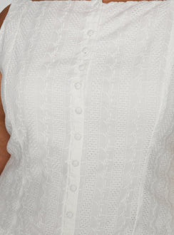 Sweeter Places Embroidered Mini Dress White Curve