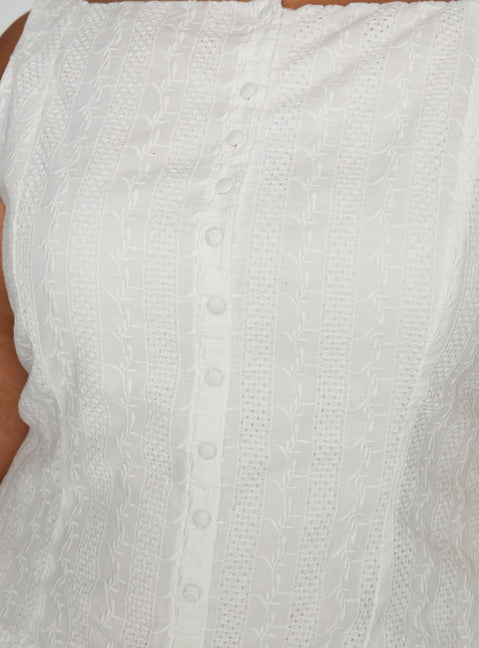 Sweeter Places Embroidered Mini Dress White Curve