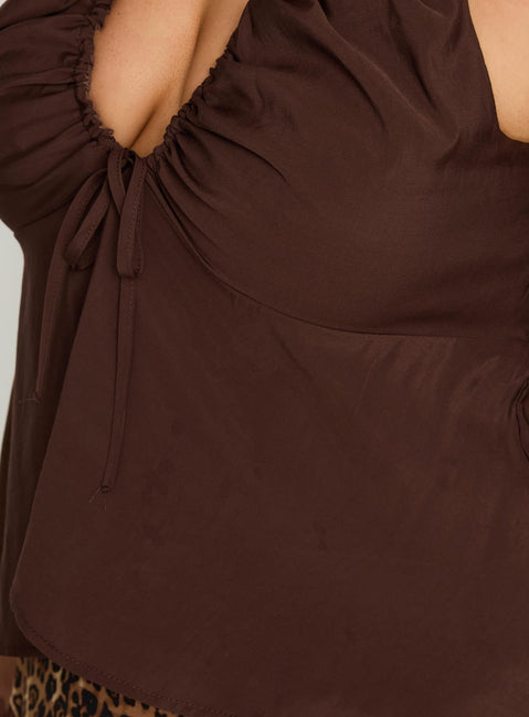 Gadot Halter Top Brown Curve