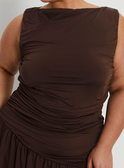 Mind Reader Ruched Mini Dress Brown Curve