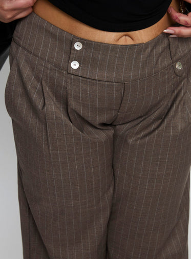 Briellea Thick Waistband Pant Pinstripe Curve