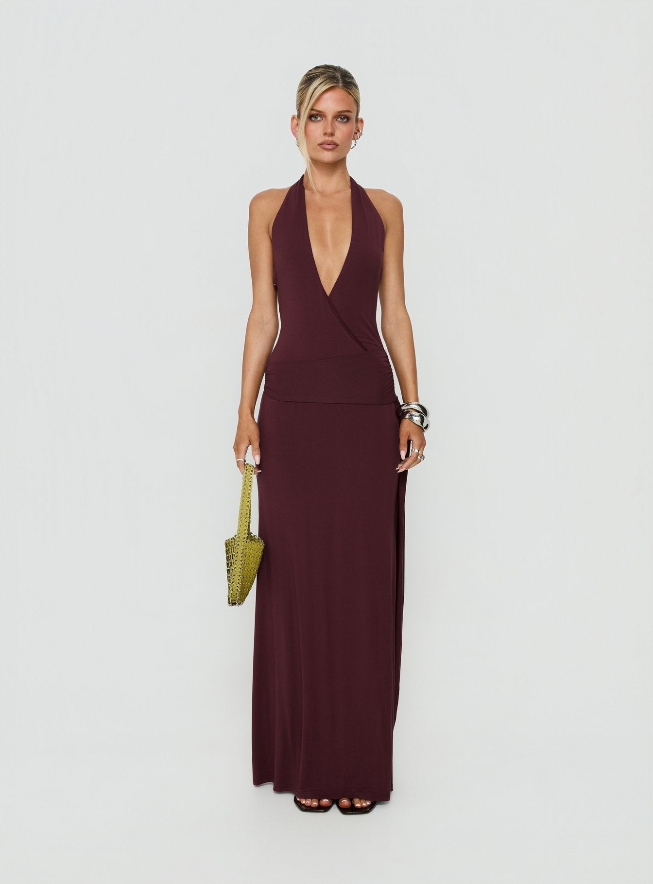 So Major Draped A-Line Maxi Dress Plum