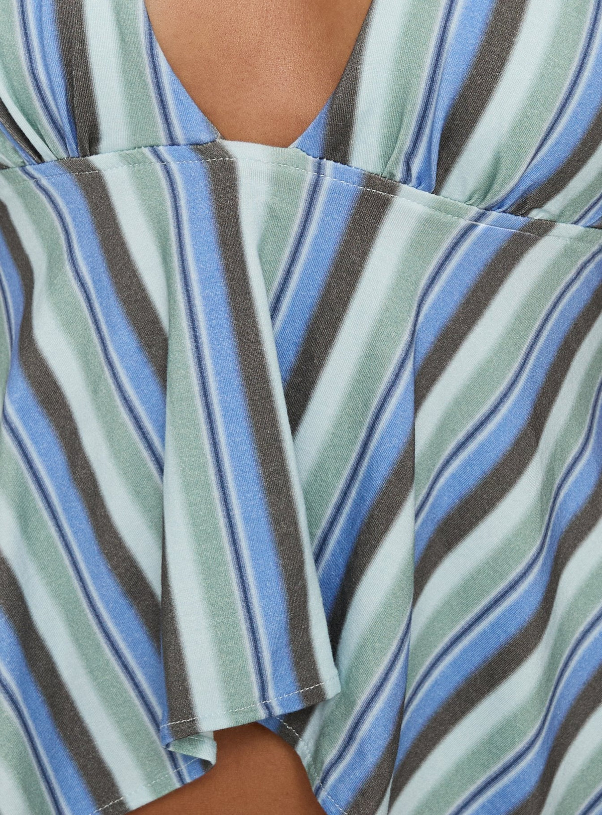 Blairee Hanky Halter Top Blue Stripe