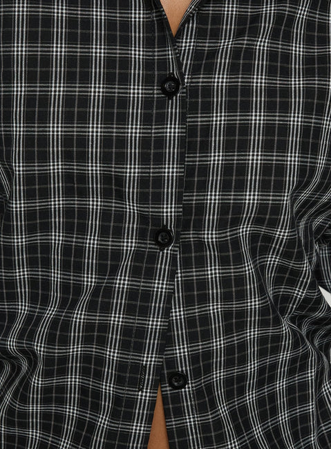 Quiny Long Sleeve Shirt Black Check