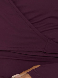 Pirouette Active Wrap Top Plum