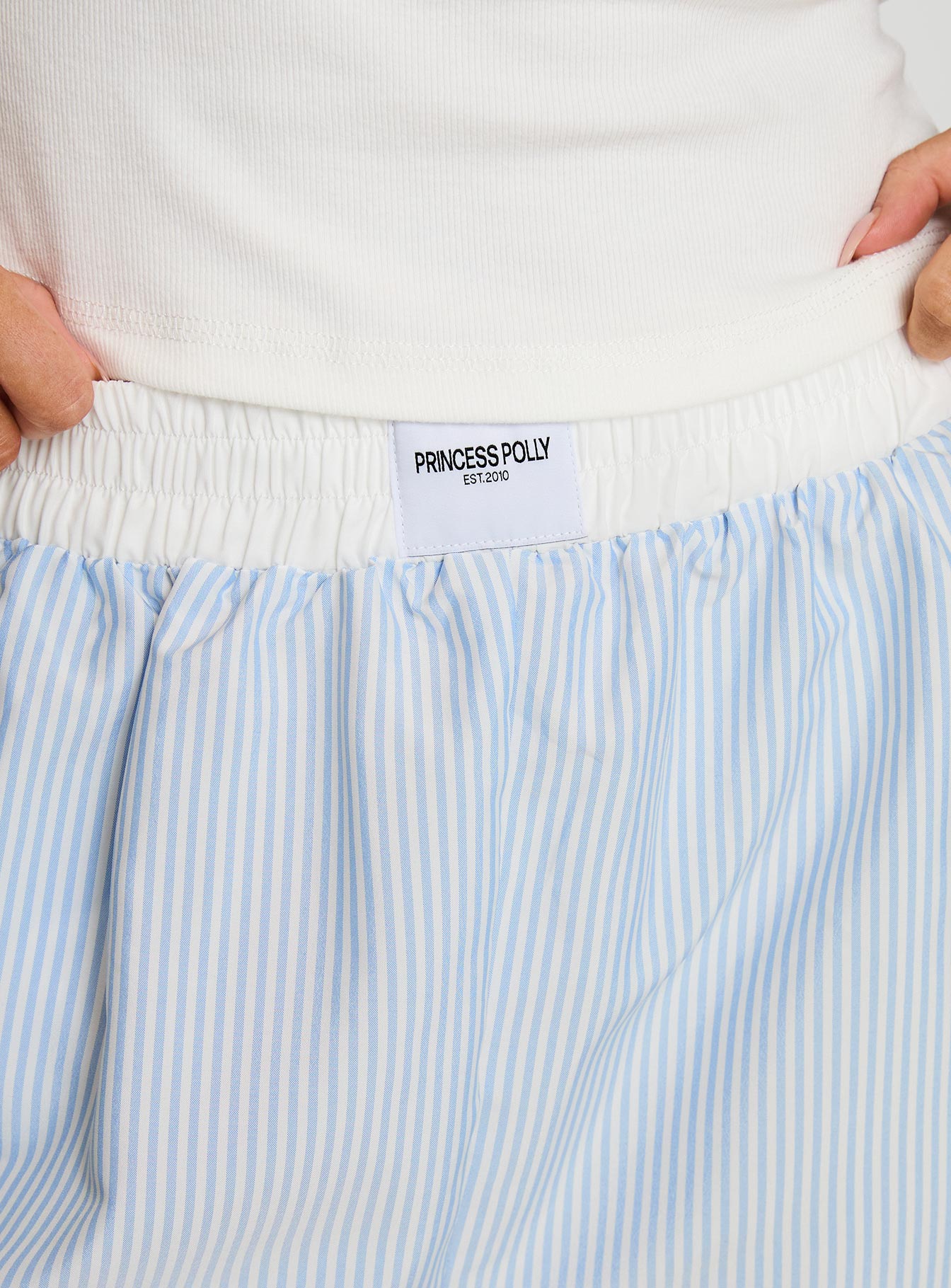 Early Riser Sleep Shorts Blue Stripe