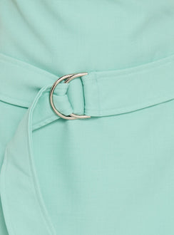 Luena Cowl Neck Belted Mini Dress Mint