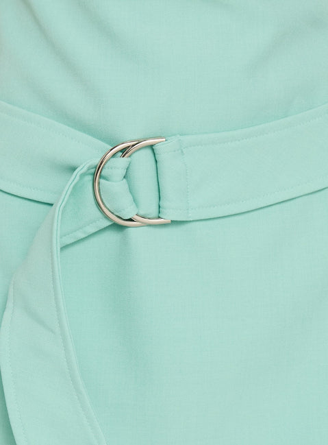 Luena Cowl Neck Belted Mini Dress Mint