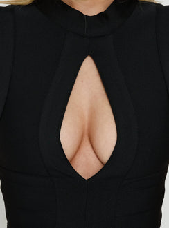 Kimanah Keyhole Bandage Mini Dress Black