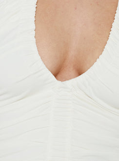 Opalite Ruched Halter Top White