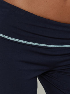 Kimberlyn Jersey Straight Leg Pants Navy