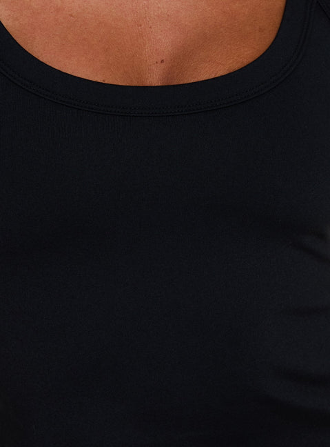 Kasper Cinched Longline Tank Top Black