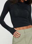 Long sleeve top  Slim fitting, thumb holes  Good stretch, unlined Princess Polly Lower Impact