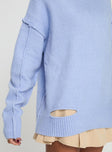 Turtleneck sweater Oversized fit, drop shoulder, ribbed trim, cut-out detail at shoulder Good stretch, unlined 