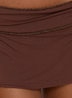 Jannelle Foldover Mini Skort Brown