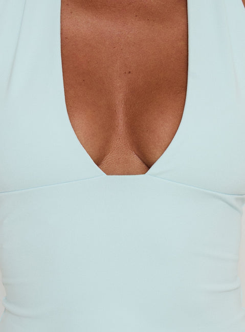Daily Define Halter Tank Top Blue
