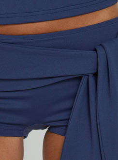 Daily Define Tie Waist Micro Shorts Navy