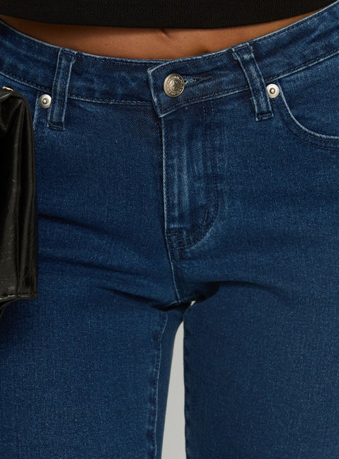 Kissimo Kick Flare Capri Pants Indigo Blue