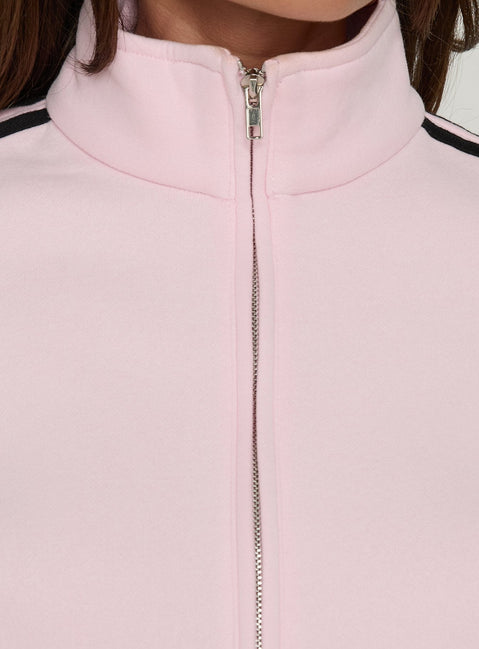 Keeran Funnel Neck Fleece Jumper Pink / Black