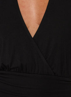 Arabele Halter Wrap Top Black
