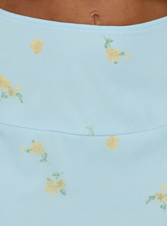 product Princess Polly Daphene Asymmetrical Midi Skirt Blue Floral Midi Skirts Skirts 