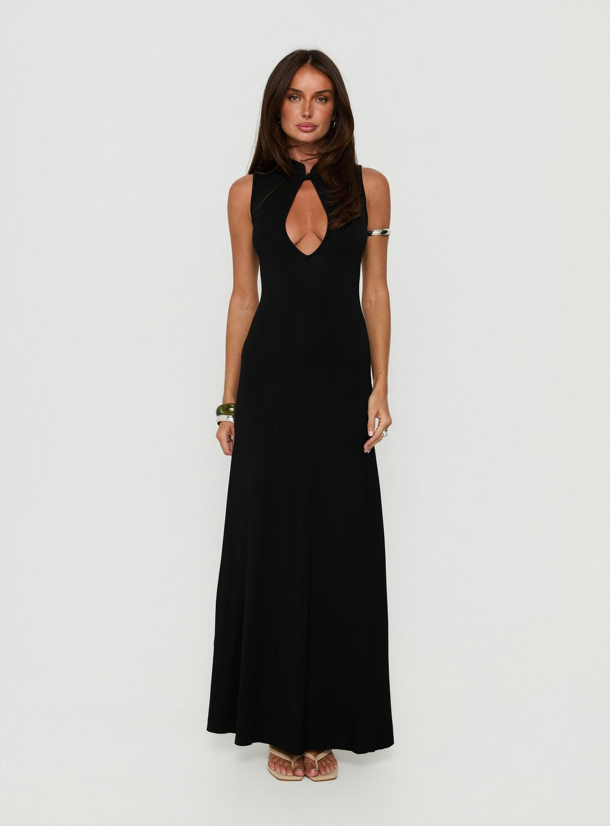 Ailany Keyhole Backless Maxi Dress Black