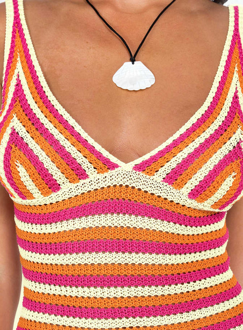 product Princess Polly Scoop Neck  Pareem Mini Dress Orange Stripe
