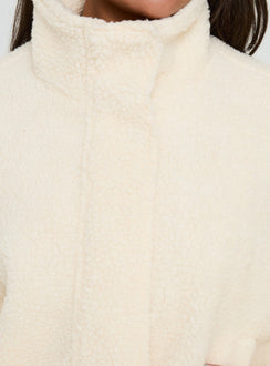 Clora Funnel Neck Sherpa Jacket Cream