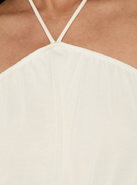 Summer Sorbet Gathered Halter Top Cream