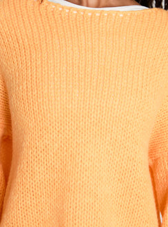 In The Evening Knit Sweater Orange