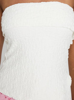 Angel Fire Strapless Top White