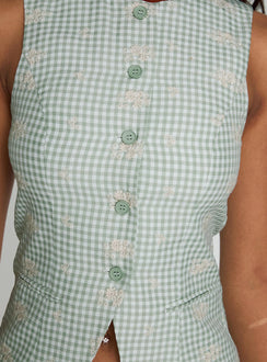 Worth It Button Up Top Green Check