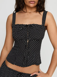 Modern Girl Top Black Polka