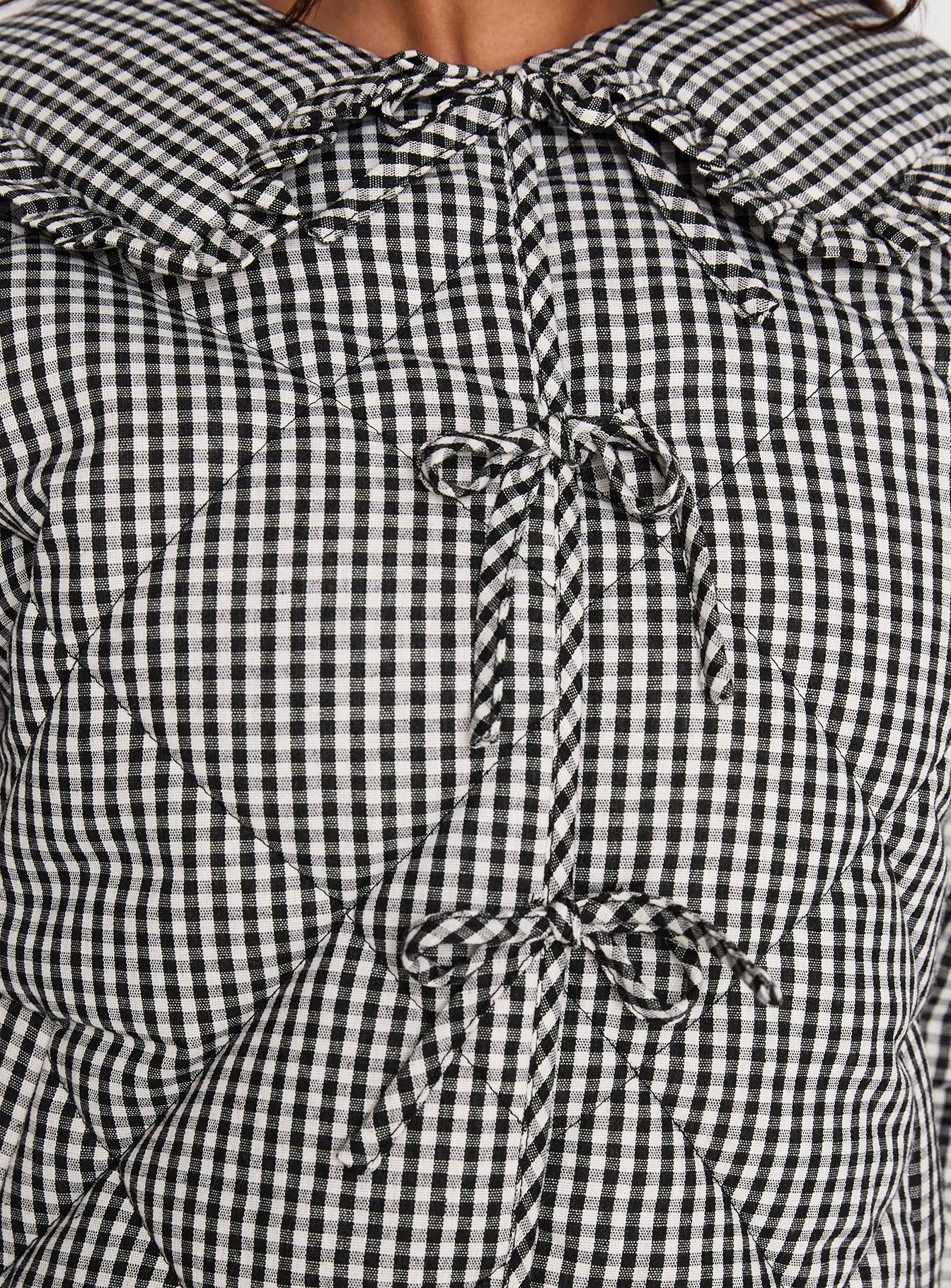 Best Asset Quilted Jacket Black / White Check