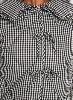 Best Asset Quilted Jacket Black / White Check