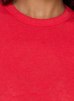 Peloma Saddle Hem Jersey Tee Red
