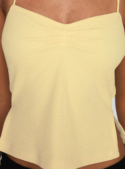 Rehna Halter Top Yellow Slub