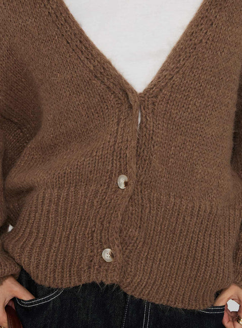 Yasmyn Knit Cardigan Brown