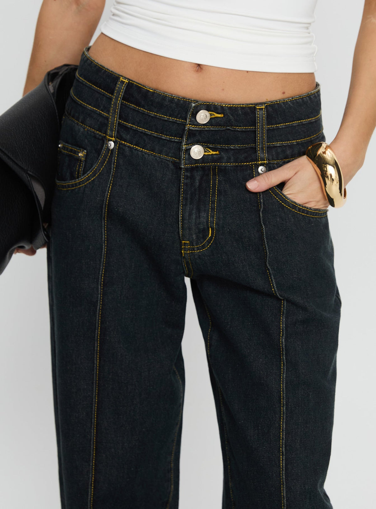 Hannalee Low Rise Wide Leg Jeans Grunge Wash Low Rise Jeans Jeans 